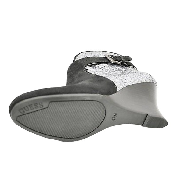 Guess LANDAN Ankle Boot Wedge Bootie Heel Pump Black/Silver Glitter 6/7.5/9.5 - Picture 8 of 8